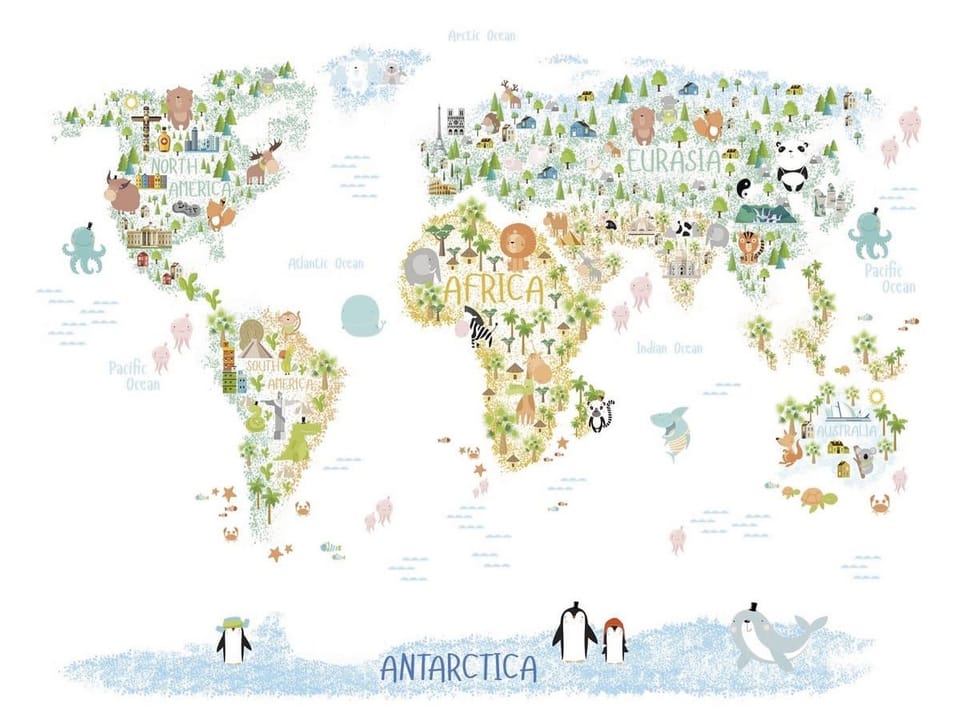 Fototapeta Mapa świata dla dzieci