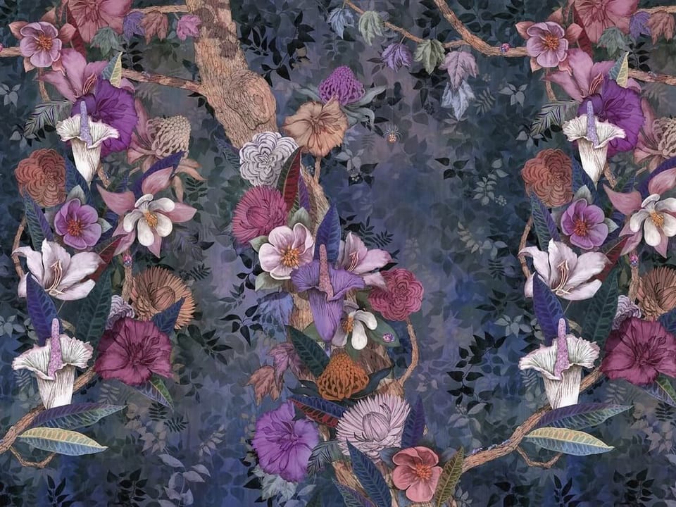 Fototapeta Kwiaty na tle gałęzi drzewa