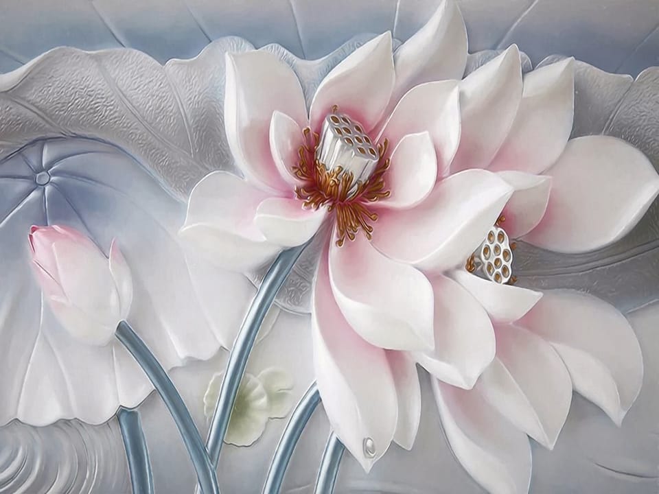 Fototapeta Kwiat lotosu z różowymi akcentami