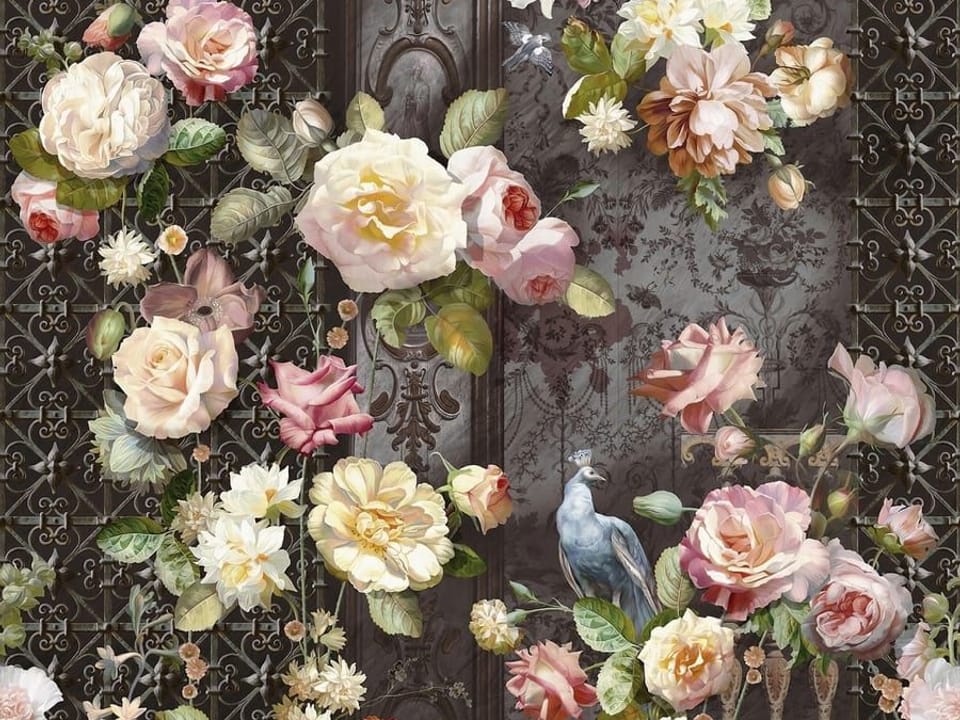 Fototapeta Bukiet Kwiatów na Ciemnym Tle