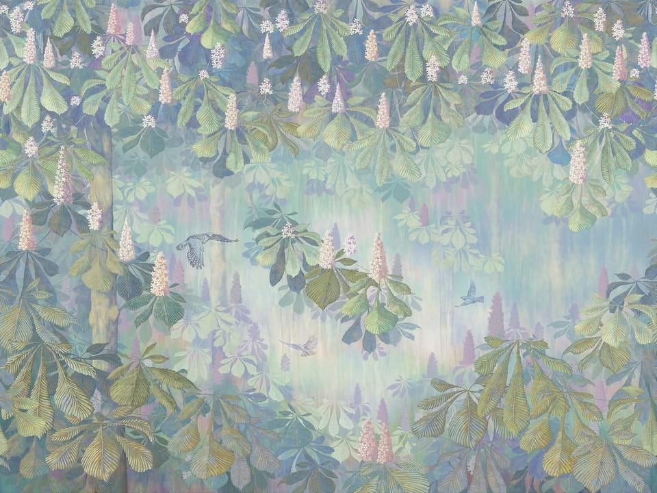 Fototapeta Kasztanowce na pastelowym tle