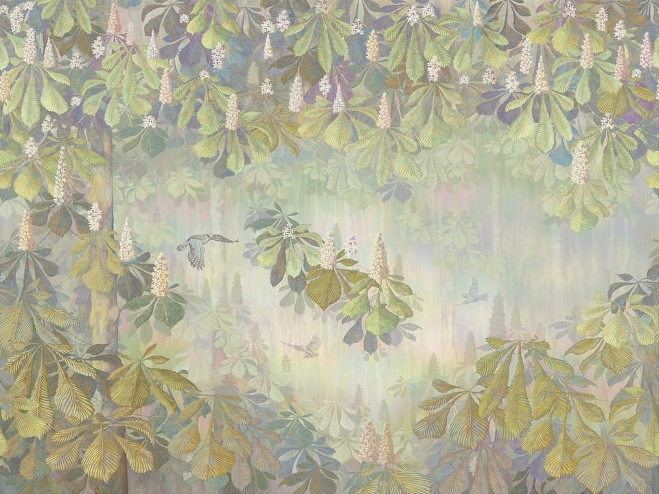 Fototapeta Liście i kwiaty kasztanowca