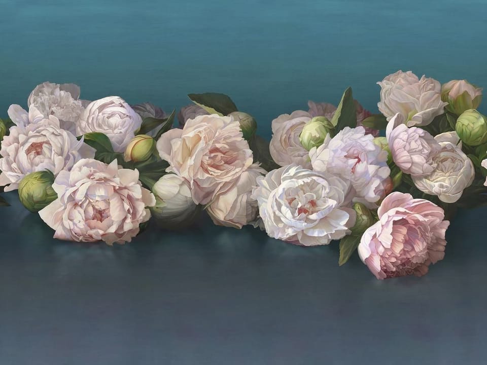 Fototapeta Bukiet białych i różowych piwonii