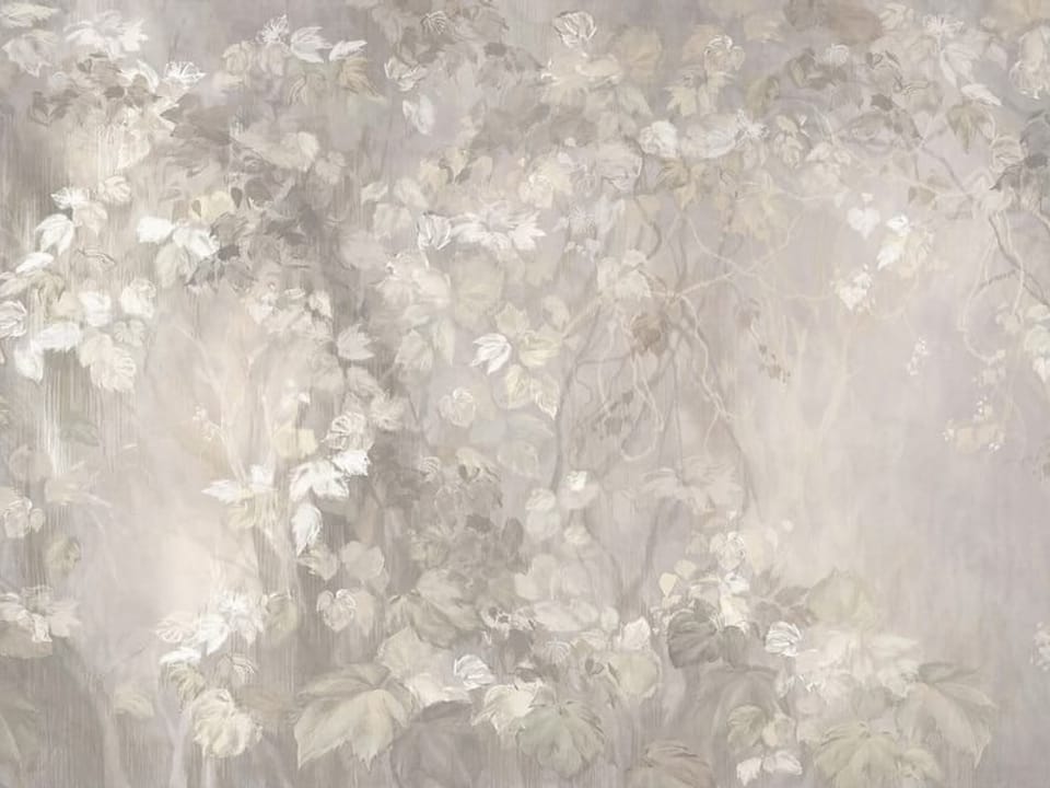 Fototapeta Delikatne liście na jasnym tle