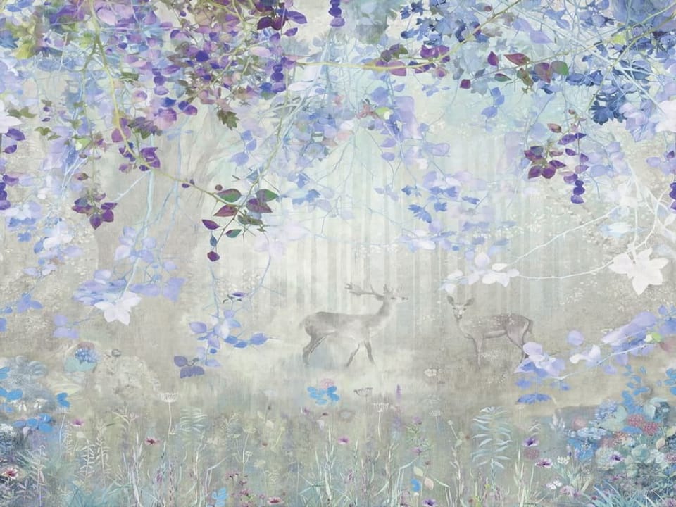 Fototapeta Gałęzie z Fioletowymi Kwiatami