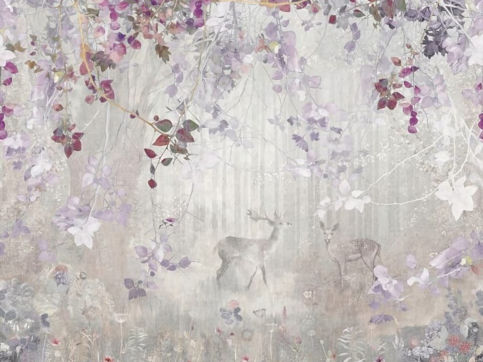 Fototapeta Jelenie w kwiecistym lesie