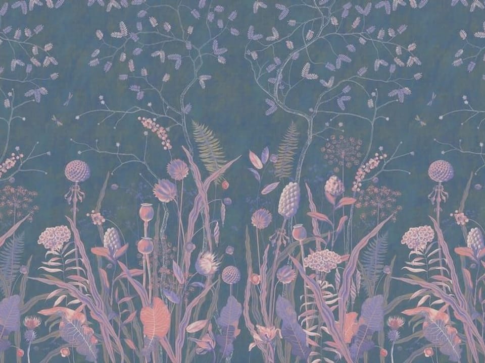 Fototapeta Kwiaty polne na ciemnym tle