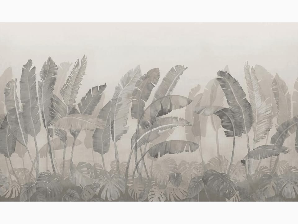 Fototapeta Tropikalne liście na jasnym tle