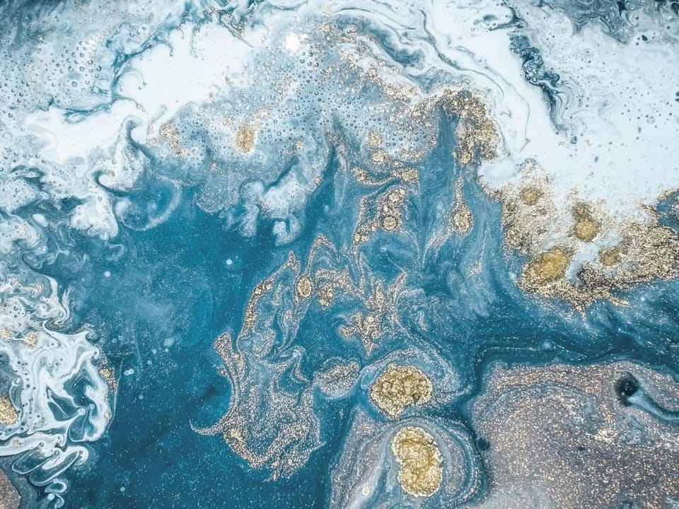 Fototapeta Abstrakcja z Niebieskim i Złotem