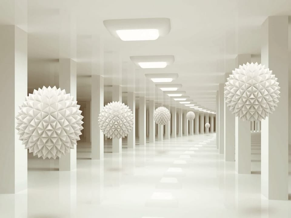 Fototapeta Geometryczne kule w tunelu 3D