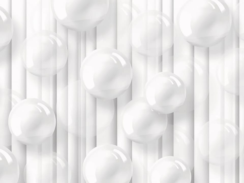 Fototapeta Białe kule na tle pasków