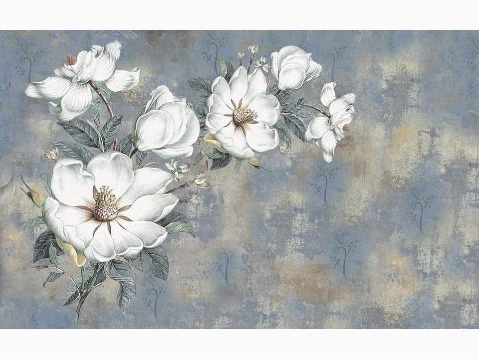 Fototapeta Magnolie na gałęzi z zielonymi liśćmi