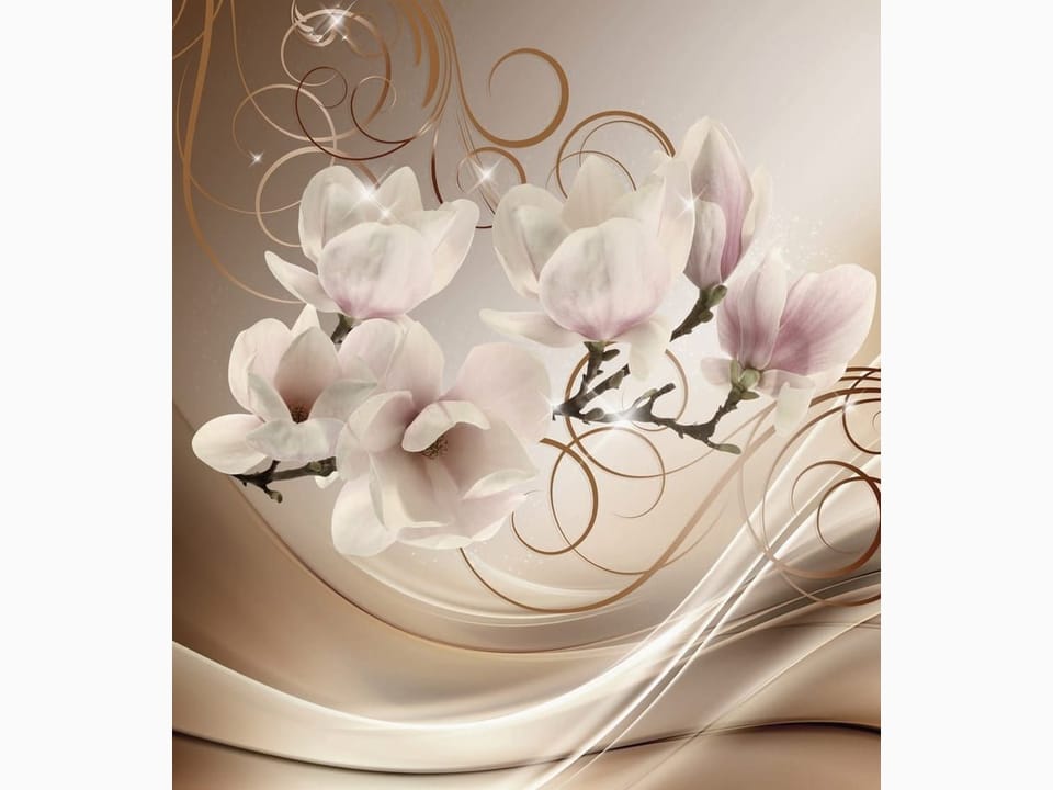 Fototapeta Magnolie na Gałęzi z Wzorami