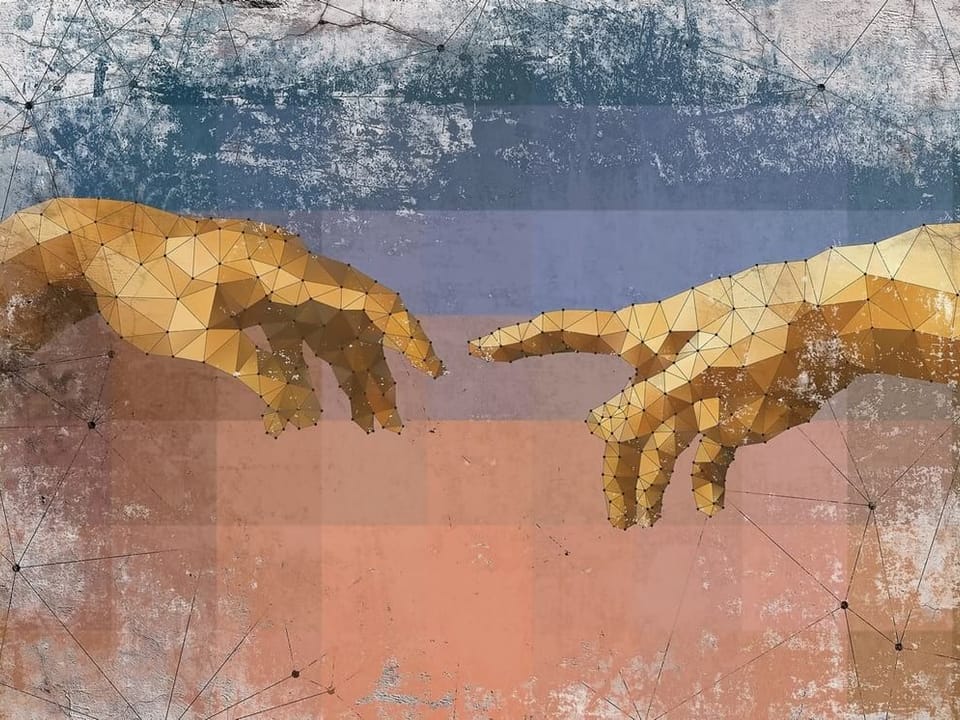 Fototapeta Geometryczne dłonie na tle betonu