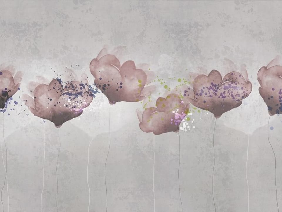 Fototapeta Abstrakcyjne maki na szarym tle