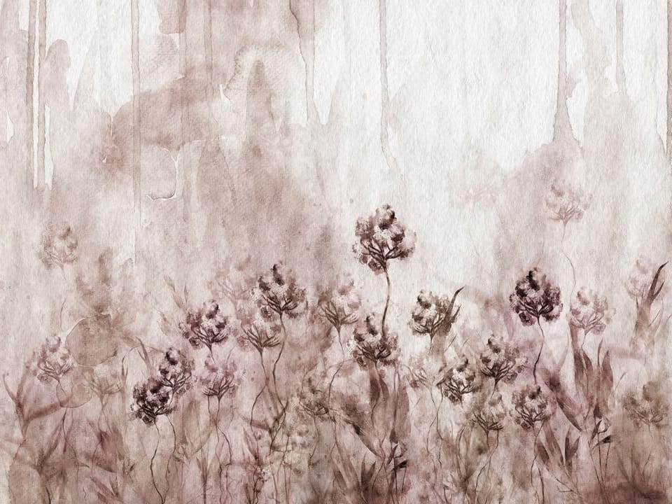 Fototapeta Delikatne kwiaty na akwareli