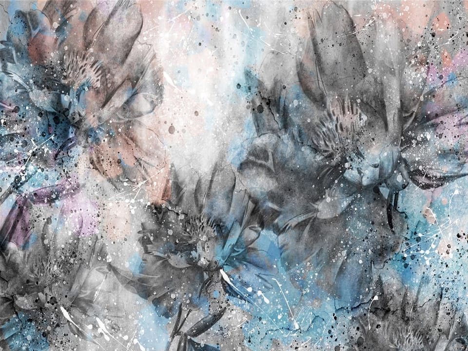 Fototapeta Abstrakcyjne kwiaty w szarości