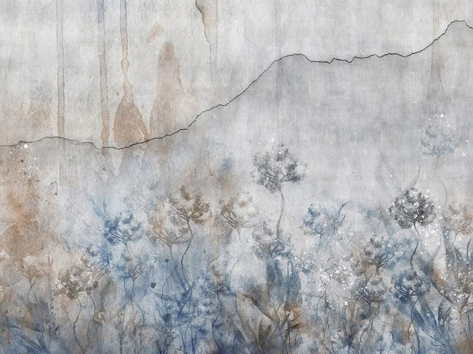 Fototapeta Abstrakcyjne kwiaty na ścianie