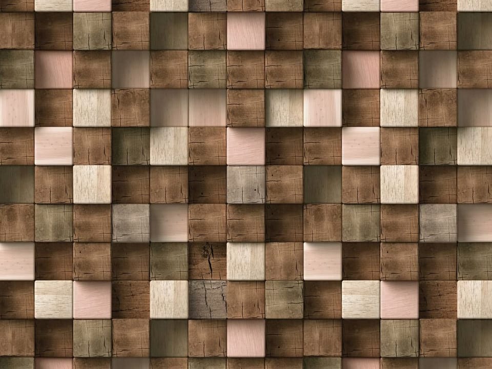 Fototapeta Drewniana mozaika 3D