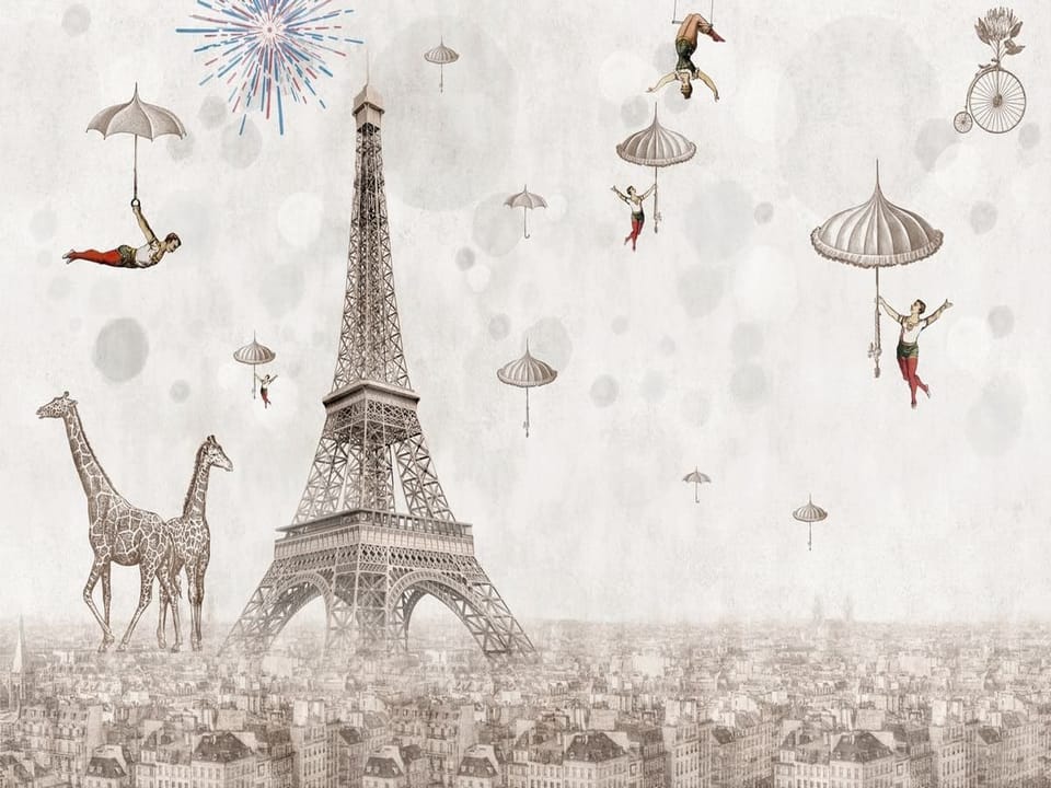 Fototapeta Surrealistyczny Paryż z Wieżą Eiffla
