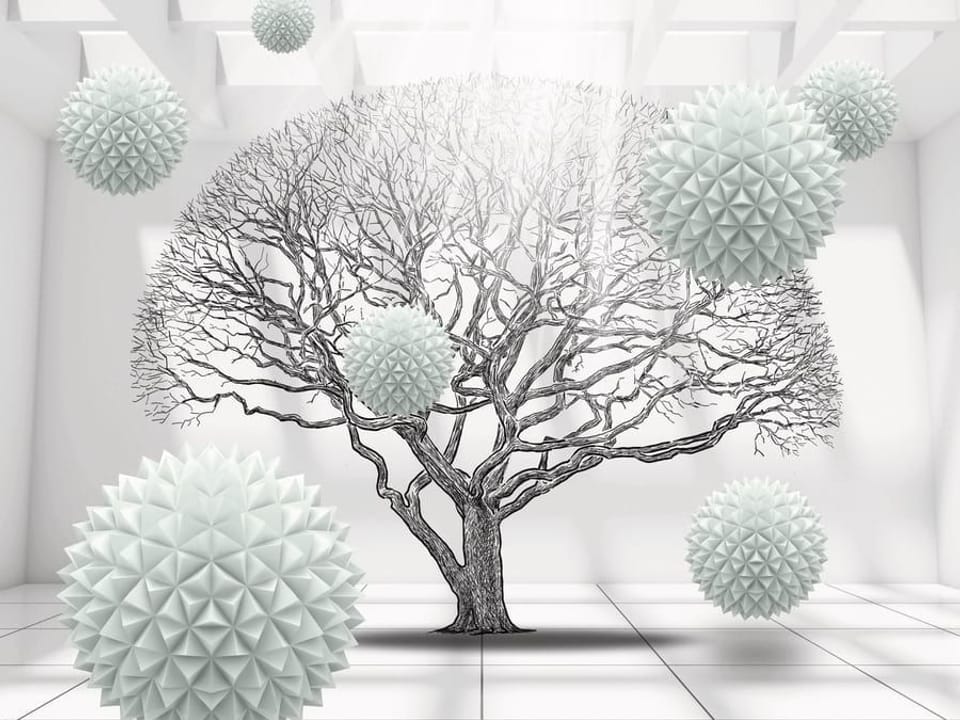 Fototapeta Geometryczne drzewo z kulistymi formami