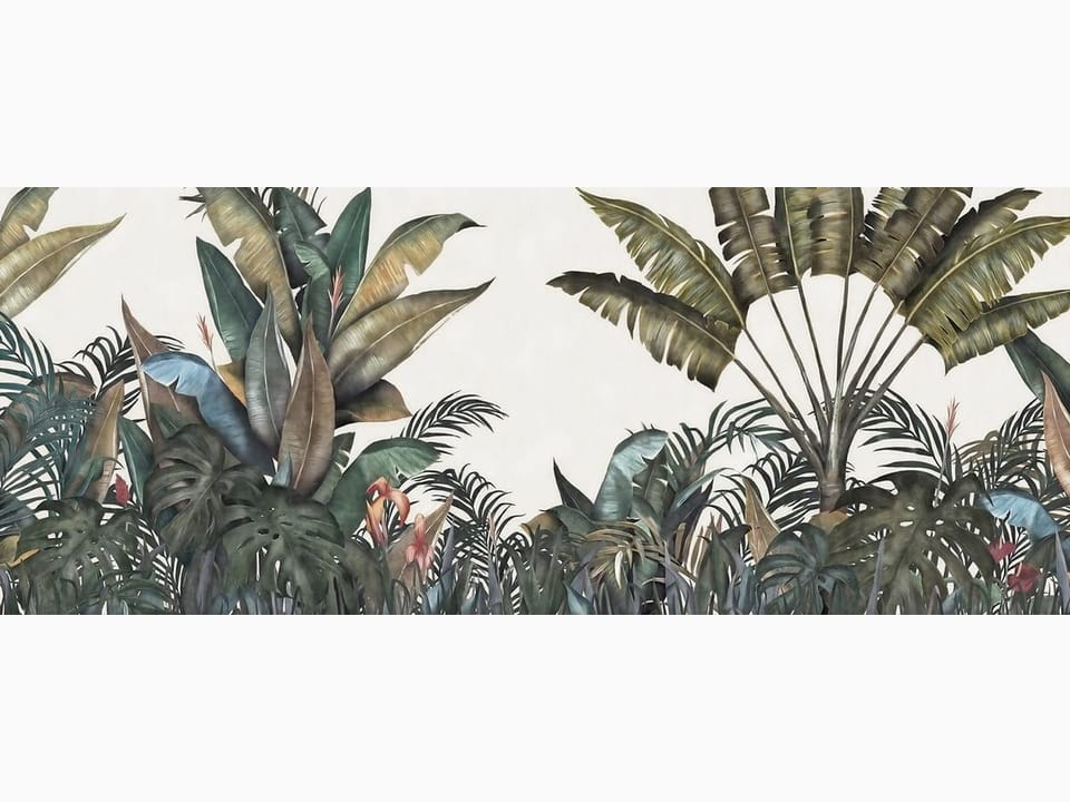 Fototapeta Tropikalne Liście na Jasnym Tle