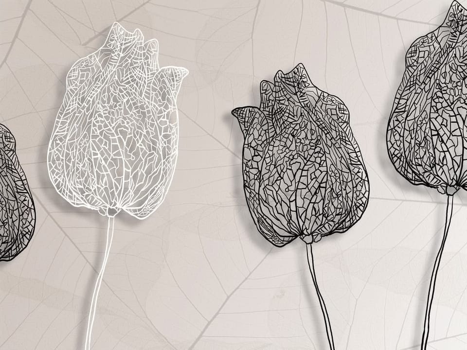 Fototapeta Tulipany z geometrycznym wzorem