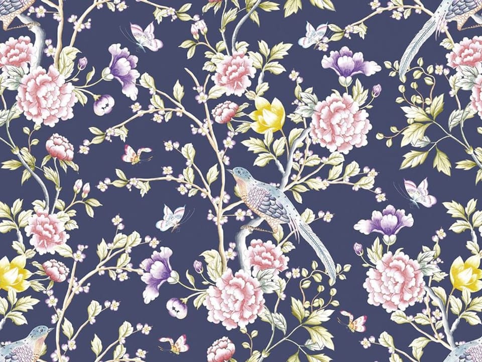 Fototapeta Kwiatowe Gałęzie i Ptaki