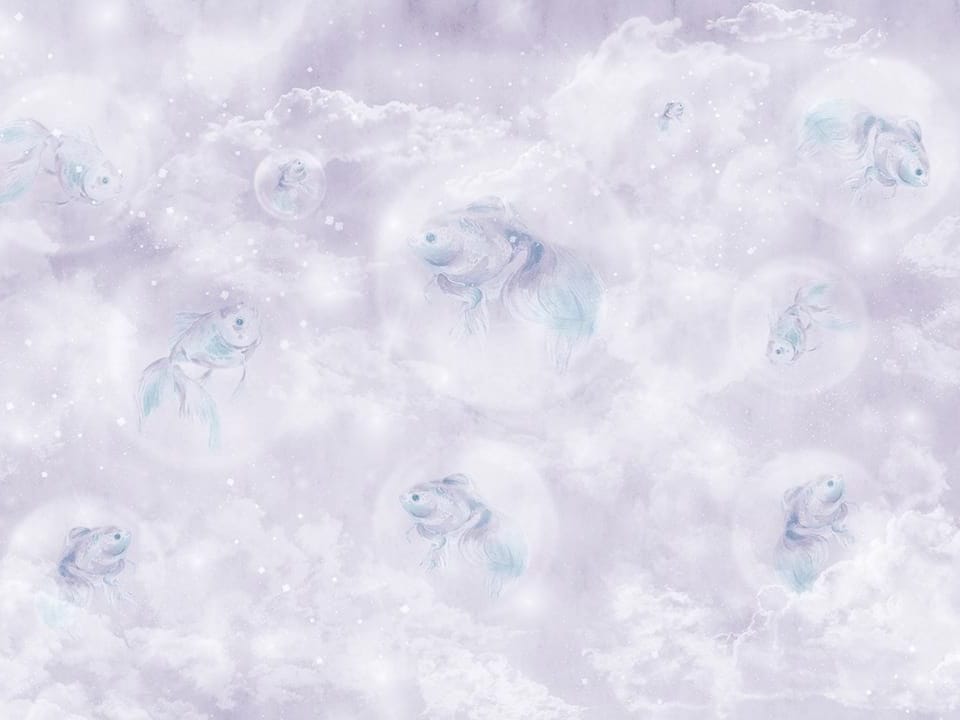 Fototapeta Ryby w chmurach na niebie