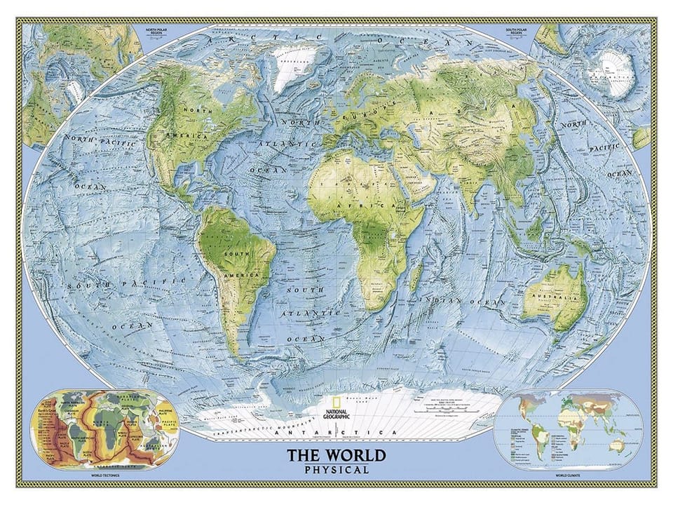 Fototapeta Mapa świata z kontynentami i oceanami na wymiar