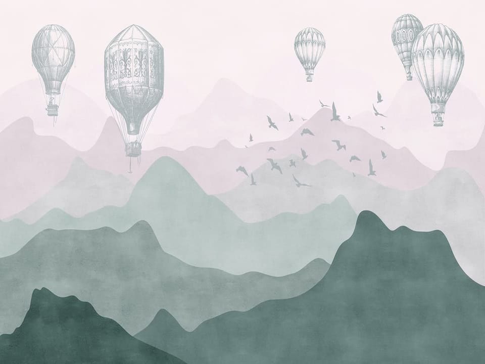 Fototapeta Balony nad Pastelowymi Górami