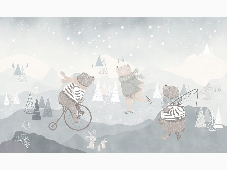 Fototapeta Zimowe przygody trzech niedźwiedzi