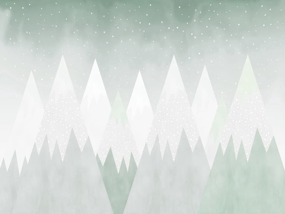 Fototapeta Góry dziecięce w śniegu i mgle