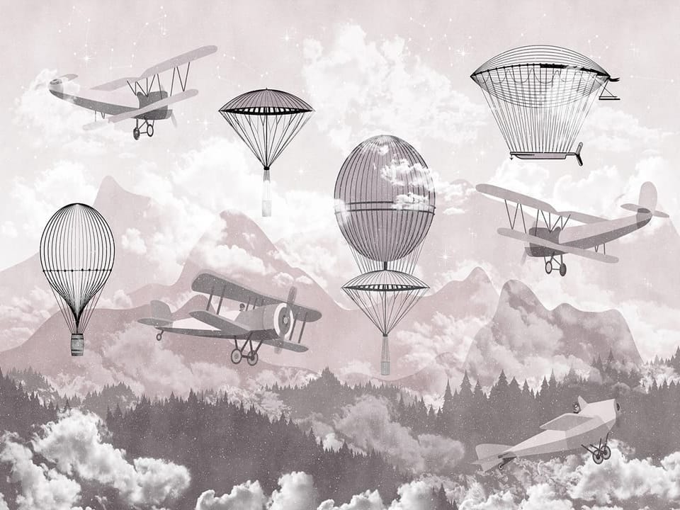 Fototapeta Balony i Samoloty nad Górami