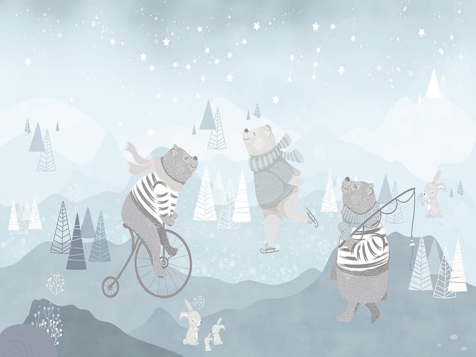 Fototapeta Zimowe przygody niedźwiedzi