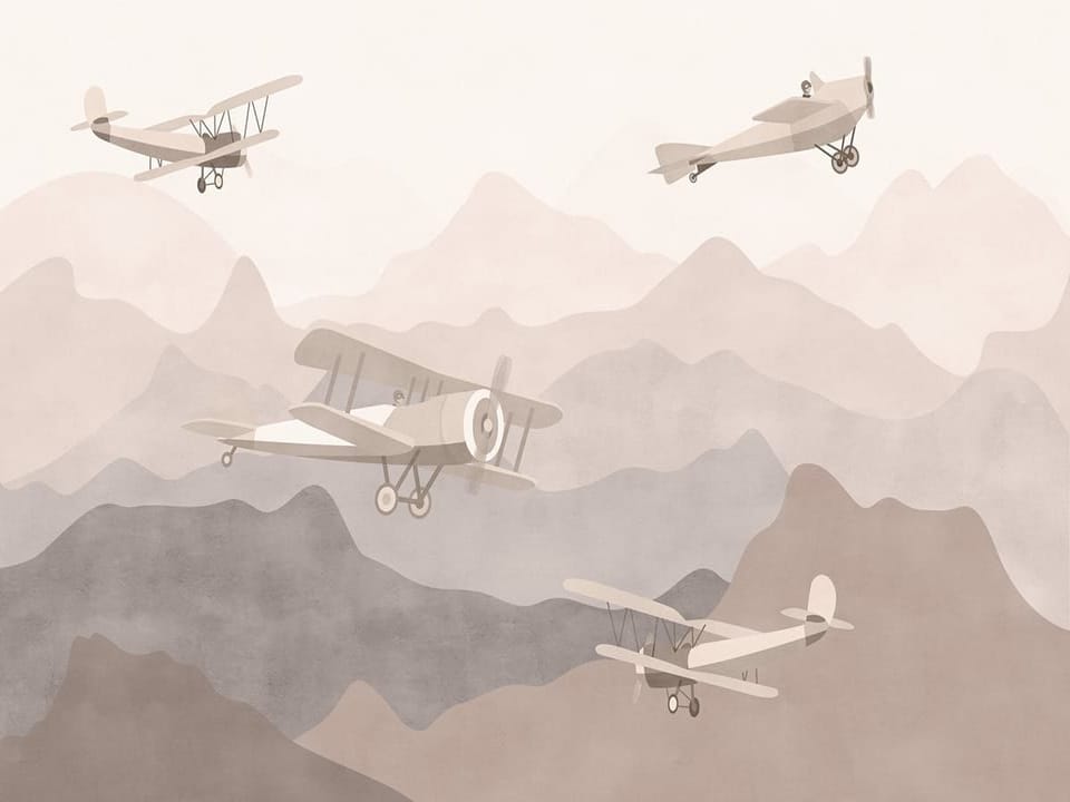 Fototapeta Samoloty nad górskim krajobrazem