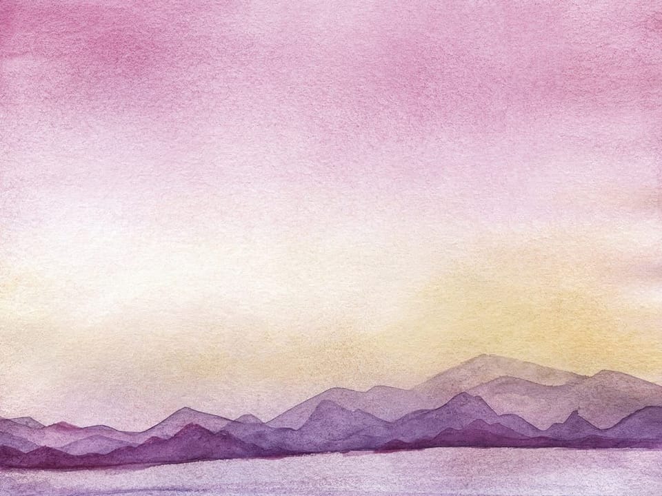 Fototapeta Fioletowe Góry i Różowe Niebo