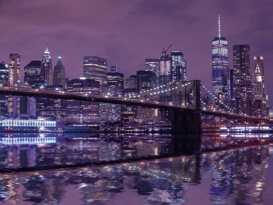 Fototapeta Nocny most z wieżowcami