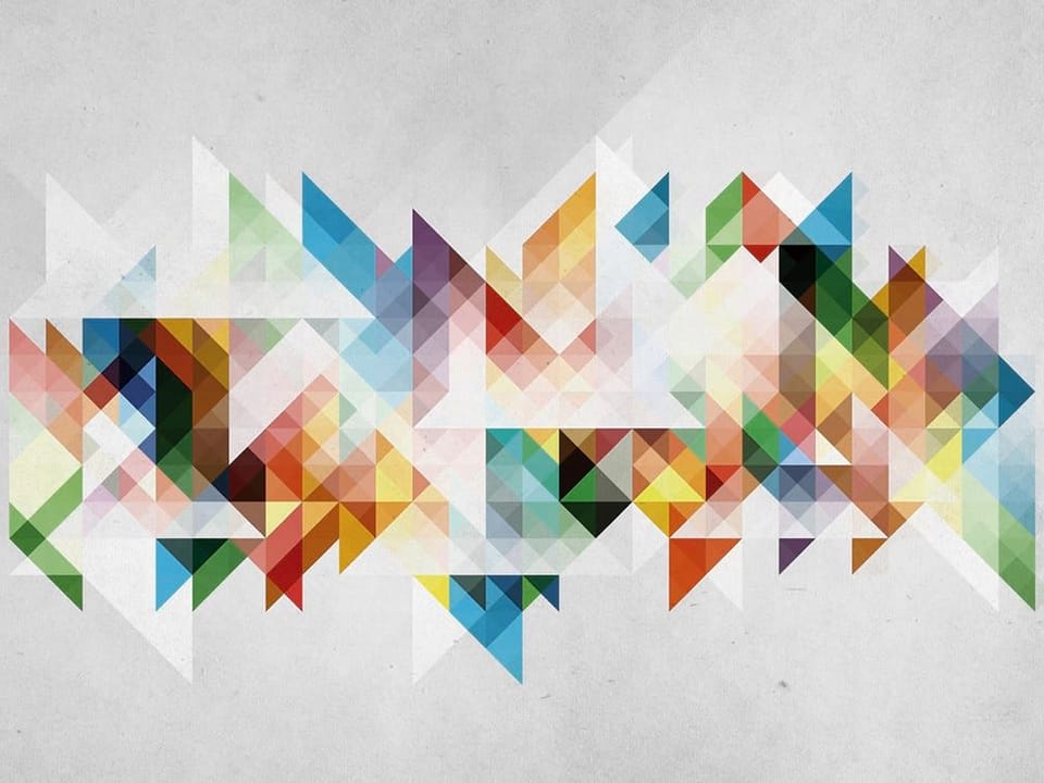 Fototapeta Kolorowe Trójkąty na Białym Tle