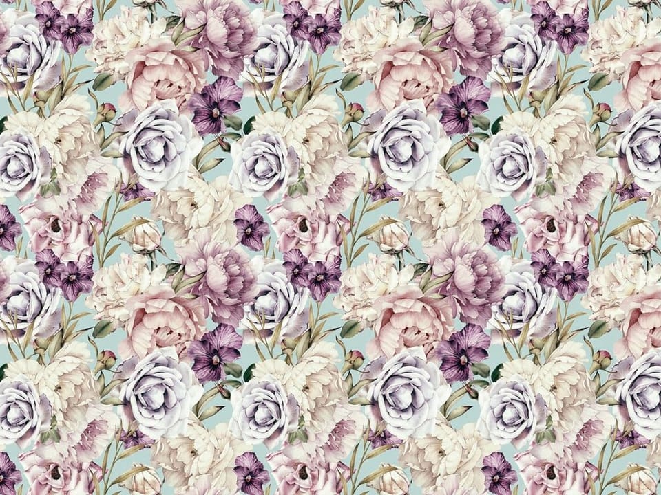 Fototapeta Pastelowe kwiaty i liście