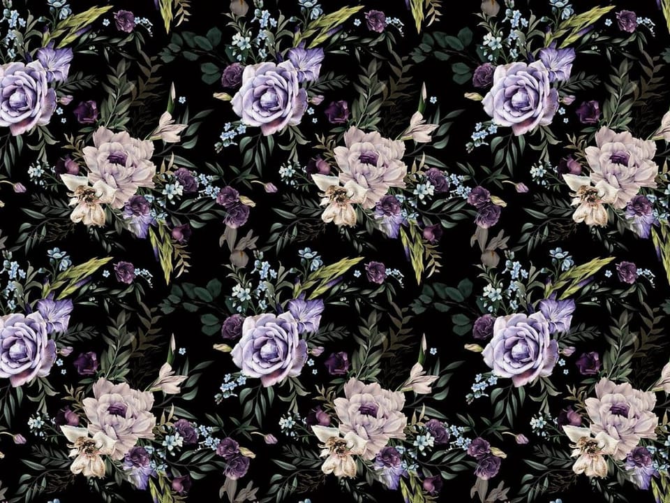 Fototapeta Kwiatowy wzór z różami i liśćmi