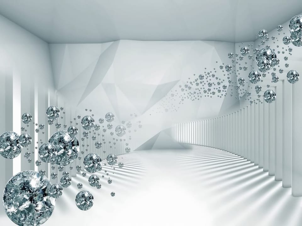 Fototapeta Diamentowe kule w tunelu 3D