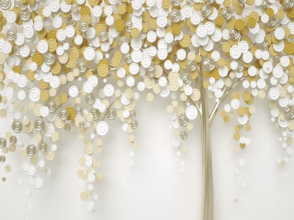 Fototapeta Drzewo z abstrakcyjnymi liśćmi