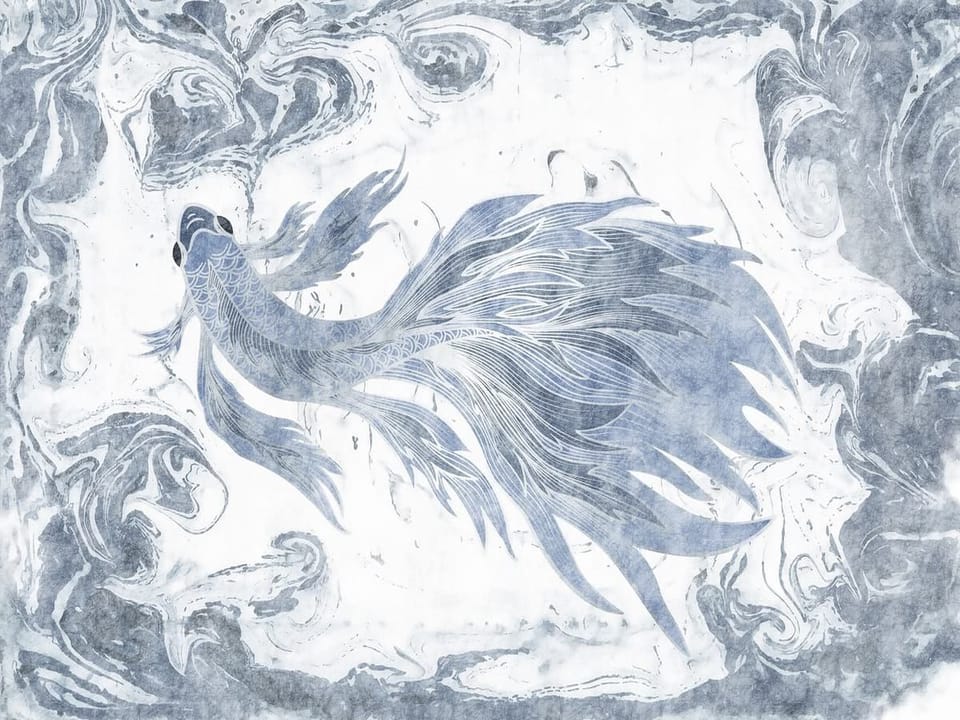 Fototapeta Abstrakcyjna ryba z długimi płetwami