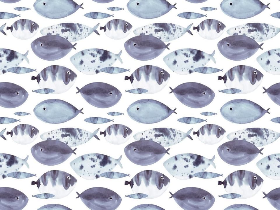 Fototapeta Wzór ryb w odcieniach niebieskiego