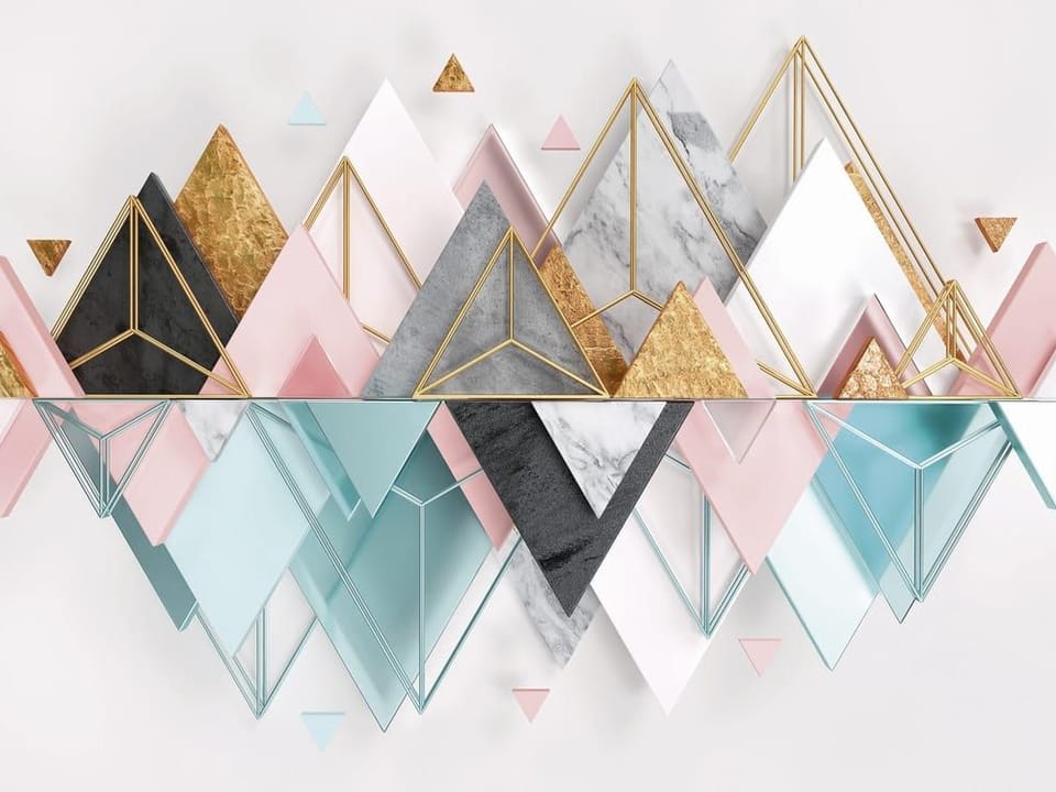 Fototapeta Geometryczne Góry z Marmurem