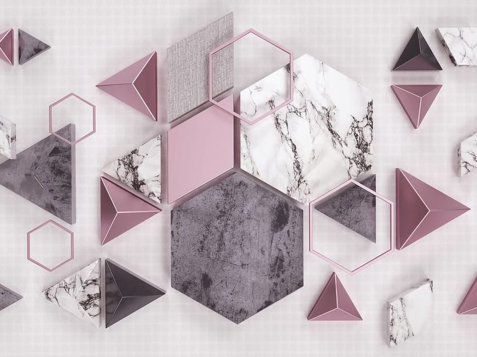 Fototapeta Geometryczne kształty na jasnym tle