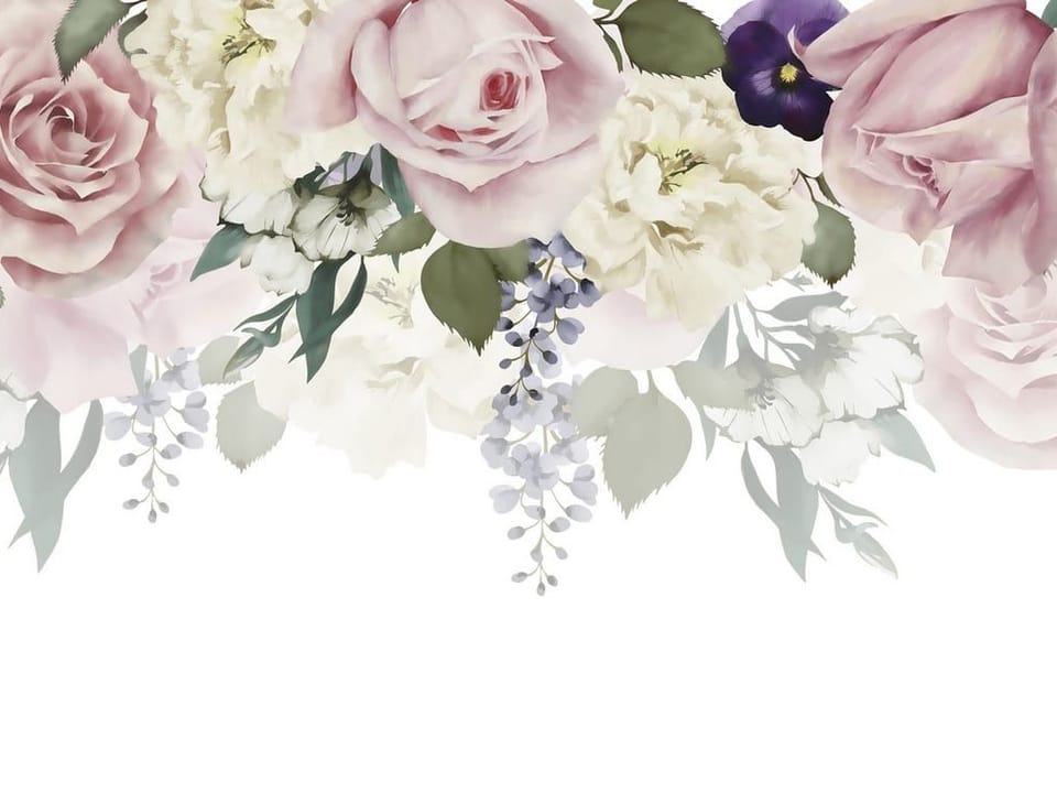 Fototapeta Bukiet różowych i białych róż