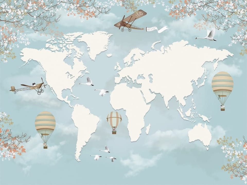 Fototapeta Mapa świata na tle nieba