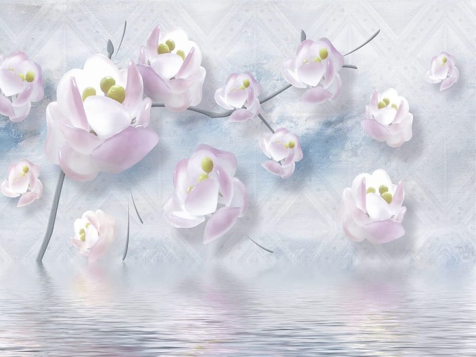 Fototapeta Egzotyczne kwiaty nad wodą